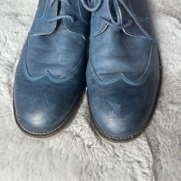 Kicker’s Light Blue Leather Stitching Men’s Lace Up Oxford Shoes Size 10 *Flaw* - Picture 5 of 15